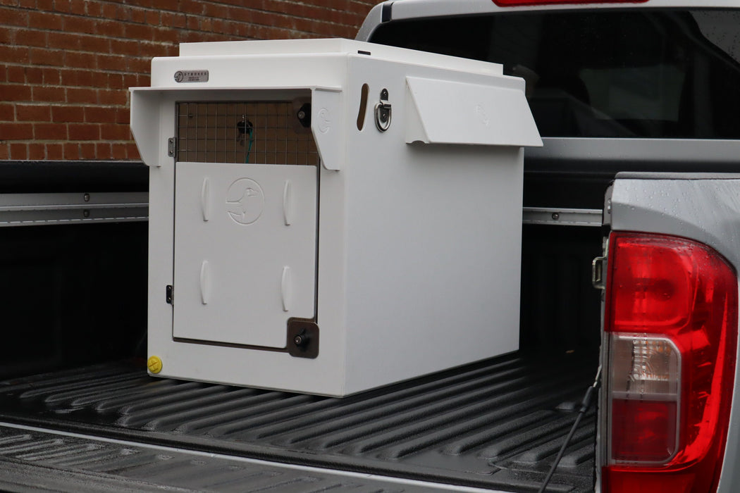 Dog Car Travel Crate for Pickups and Jeeps - DT 500 with All Weather Kit DT Box DT BOXES 500mm White