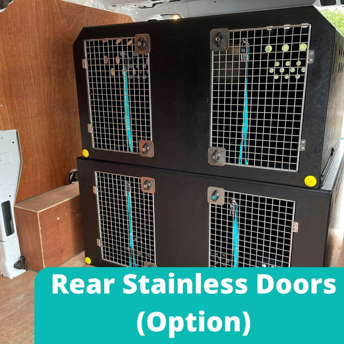 Double stack Dog Van Kit | DT VM1 DT Box DT BOXES Black Rear Stainless Doors (+£180)