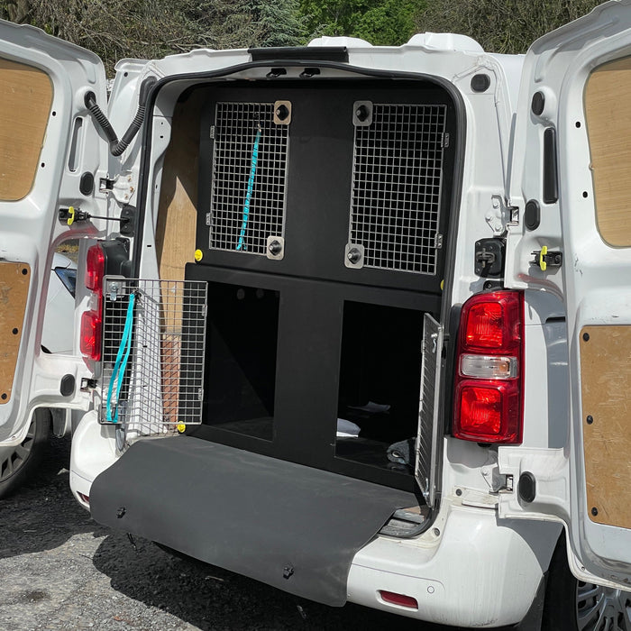 Renault Trafic - 2010 > - Double stack Dog Van Kit - DT VM1 - Free Delivery DT Box DT BOXES Black Escape Hatches (included)