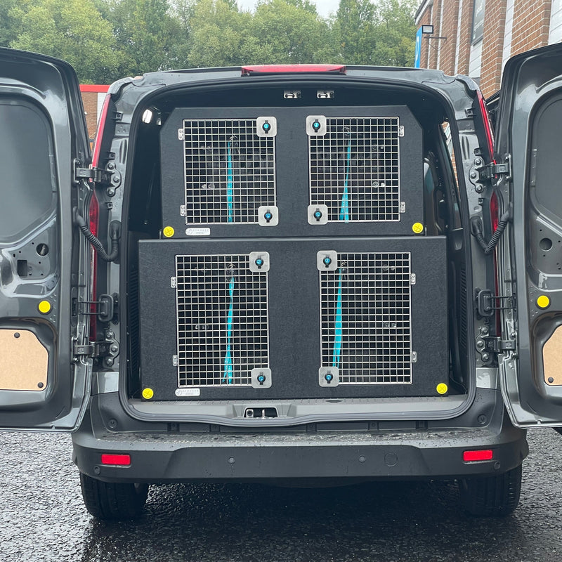 Ford Transit Connect | 2014-Present | Double stack Dog Van Kit | DT VS1 DT Box DT BOXES Black Escape Hatches (included) 